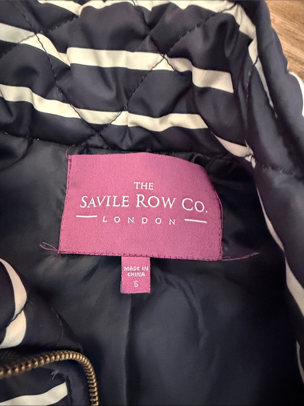 The Savile Row Co. London Navy & White Striped Quilted Vest S - Picture 3 of 11